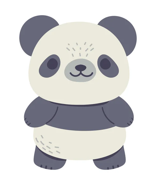 Panda Kawaii Zwierząt Ikona Izolowane — Wektor stockowy