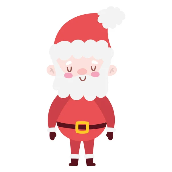 Roztomilý Santa Claus Ikona Izolované — Stockový vektor