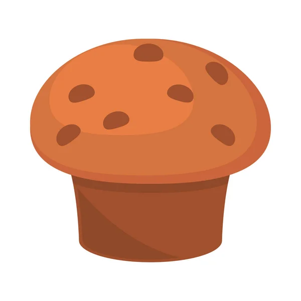 Pão Cupcake Ícone Plana Isolada — Vetor de Stock
