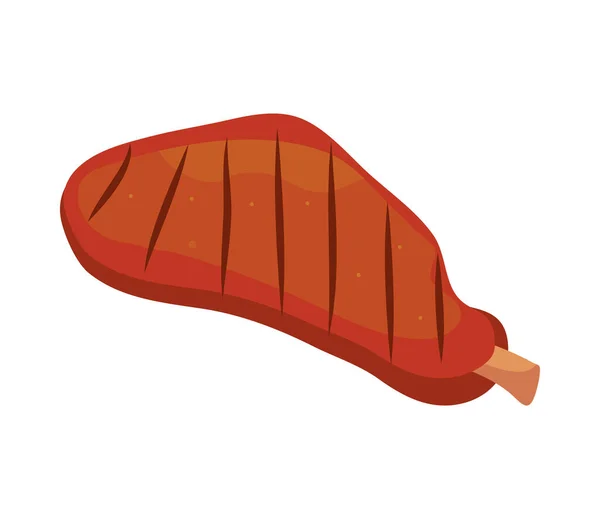 Barbacoa Carne Filete Icono Aislado — Vector de stock