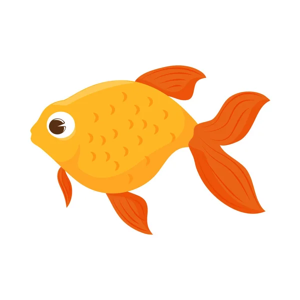 Goldfisch Ikone Isoliert Flaches Design — Stockvektor