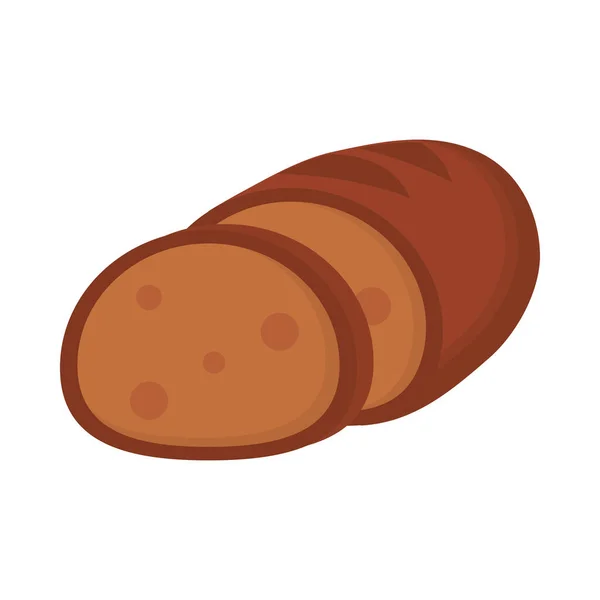 Wholemeal Bread Icon Flat Isolated — Stock Vector