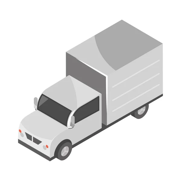 Isometrischer Lieferwagen Transport Ikone Isoliert — Stockvektor