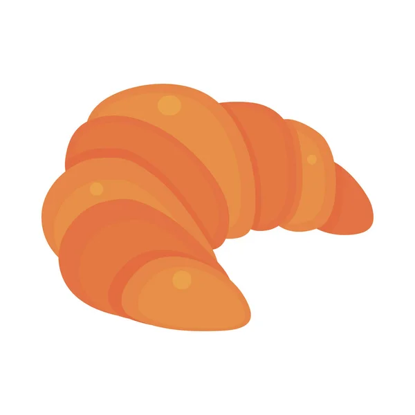 Croissant Icono Del Pan Plano Aislado — Archivo Imágenes Vectoriales