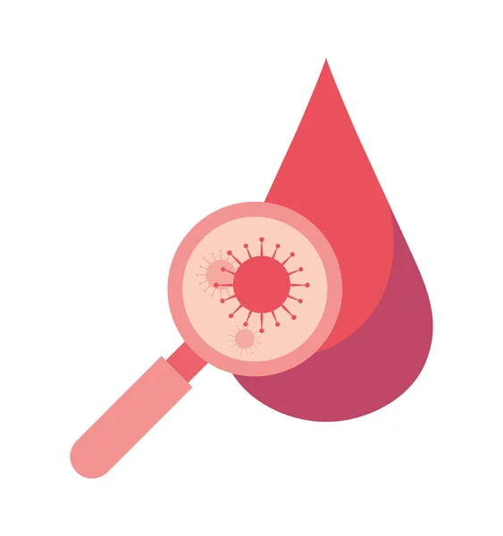 Крапля Вірусу Крові Значок Сніду Ізольовано — стоковий вектор