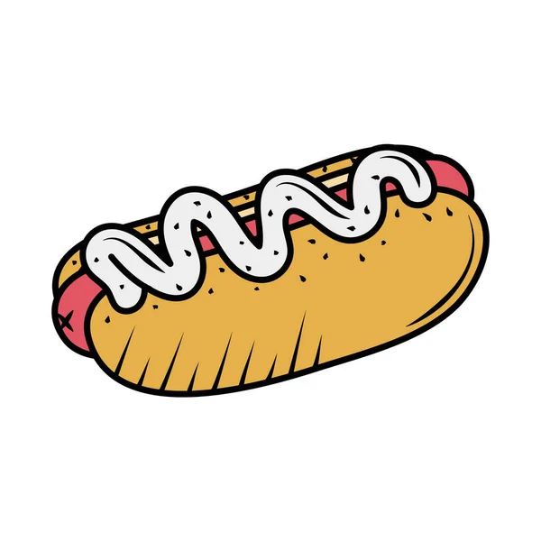 Hot Dog Nourriture Icône Minimaliste Isolé — Image vectorielle