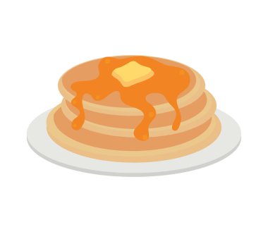 Pankek kahvaltı ikonu izole edilmiş.