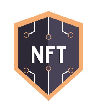 NFT kalkan teknolojisi simgesi düz vektör