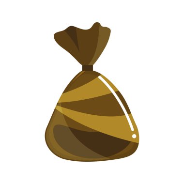 Şeker yassı ikon vektörü izole edildi