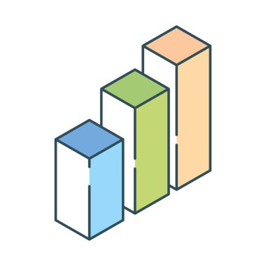 izometrik istatistik çizelgesi simgesi izole edildi