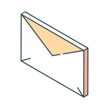 izometrik e- posta sosyal medya simgesi izole edildi