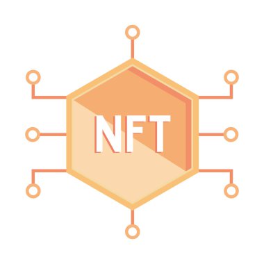 NFT dijital devre düz vektörü