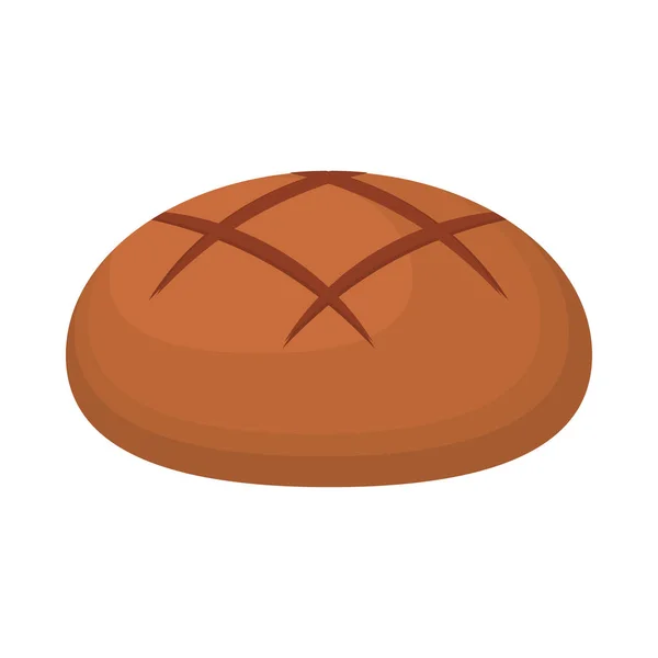 Wholemeal Bread Loaf Icon Isolated — Stock Vector