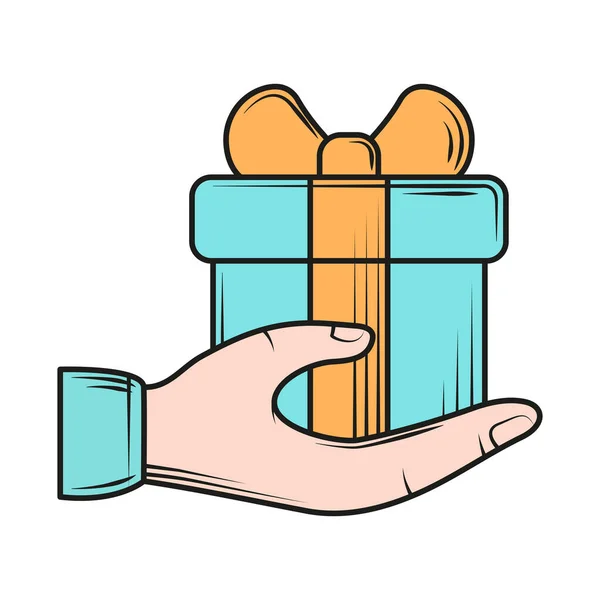 Hand Gift Icon Isolated — Stock Vector