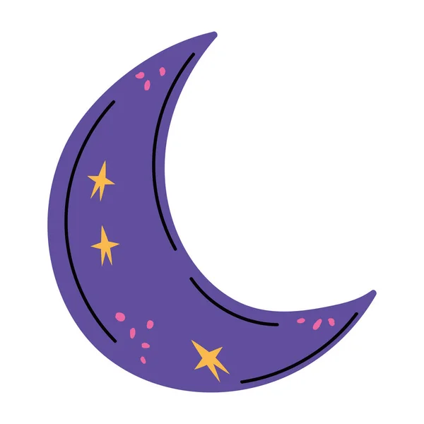 Księżyc Półksiężyc Ezoteryczny Ikona Izolowane — Wektor stockowy