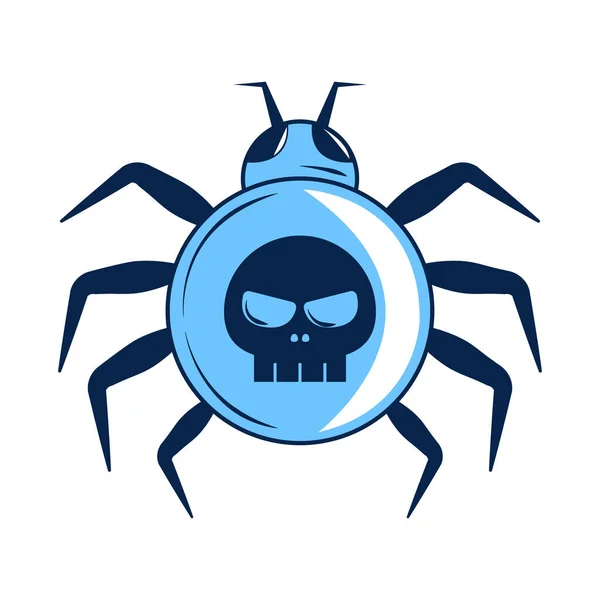 Virus Cybersecurity Icon Flach Isoliert — Stockvektor