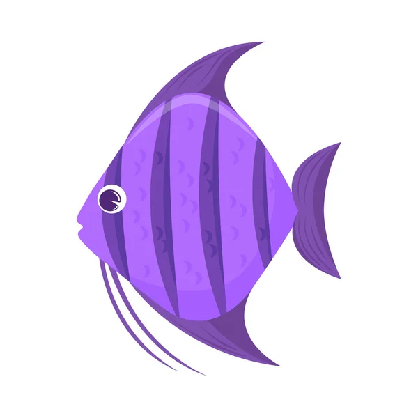 Pruhované Ryby Ikona Izolovaný Design — Stockový vektor