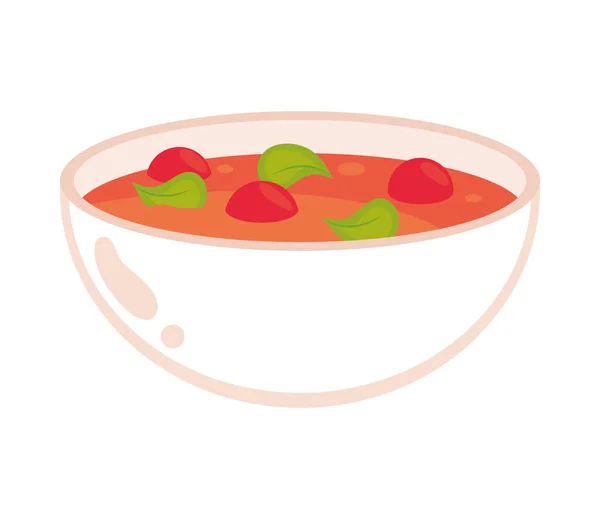 Tomatensoep Italiaans Voedselpictogram Geïsoleerd — Stockvector
