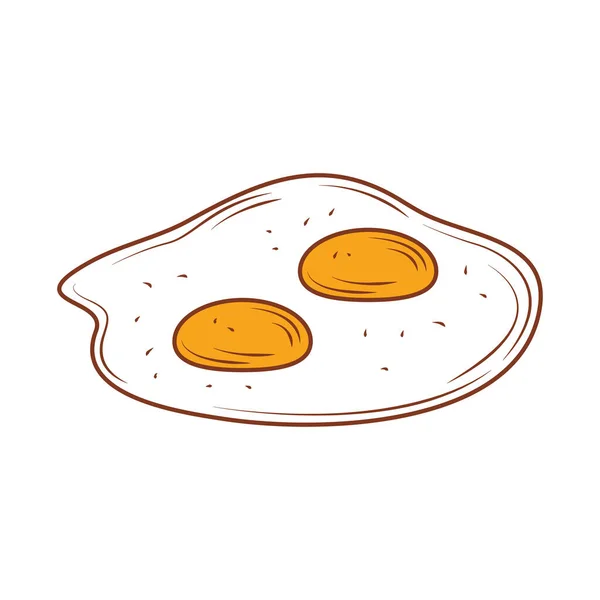 Oeuf Frit Petit Déjeuner Icône Nourriture Isolé — Image vectorielle