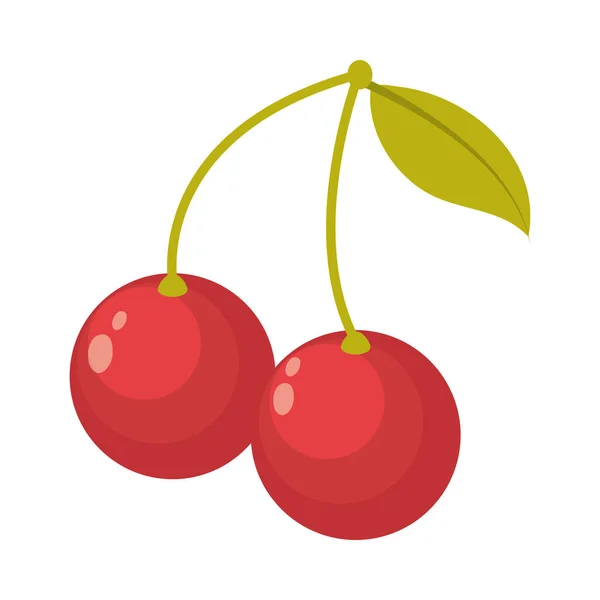 Cseresznye Gyümölcs Élelmiszer Izometrikus Ikon — Stock Vector