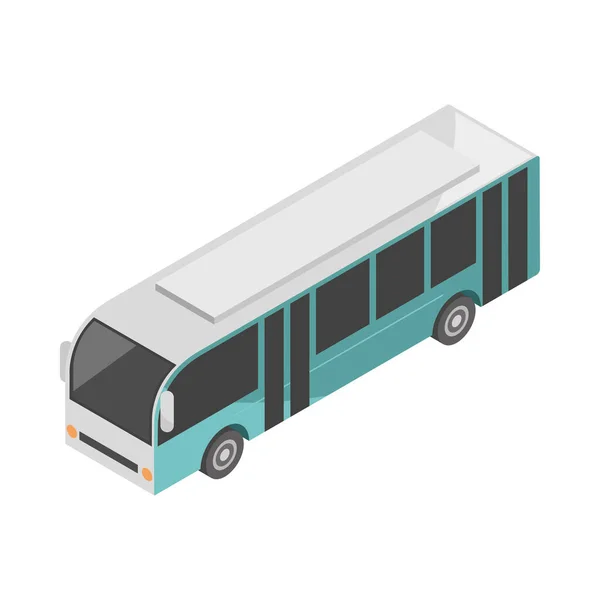 Izometrikus Közlekedési Busz Ikon Izolált — Stock Vector