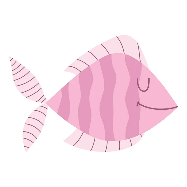 Смугаста Риба Морське Життя Значок Ізольовані — стоковий вектор