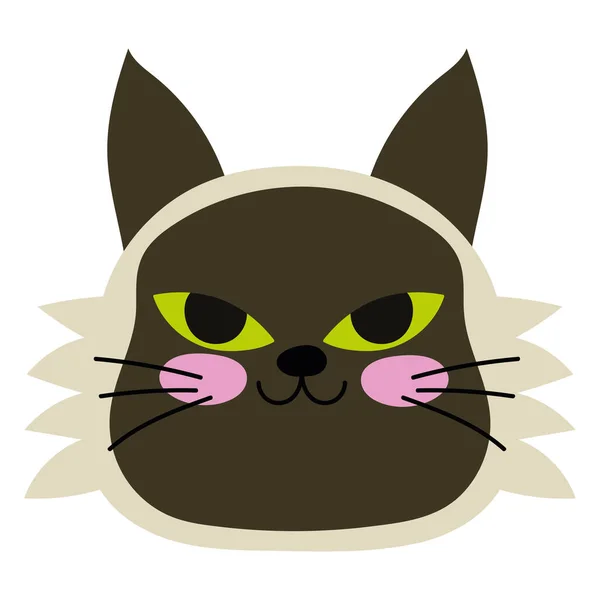 Funny Cat Head Icon Isolated — Stock Vector