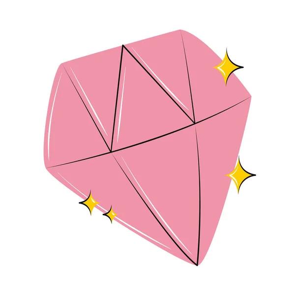 Diamond Gem Icon Isolated Flat — Stock Vector