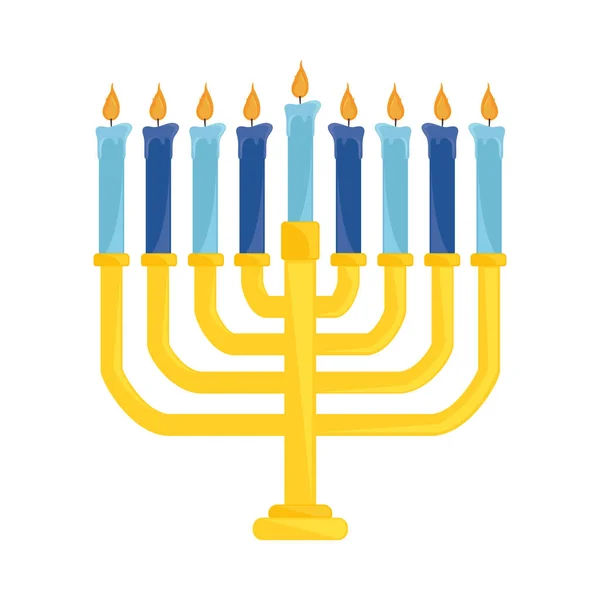 Hanukkah Menorah Icône Lumière Isolé — Image vectorielle