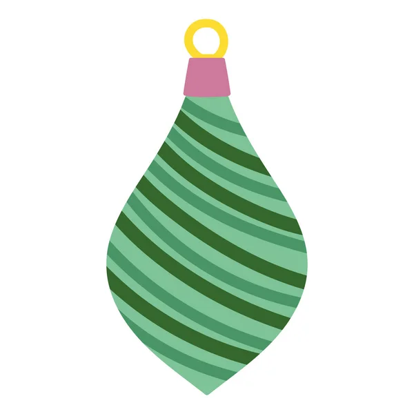 Icono Bola Verde Navidad Aislado — Vector de stock