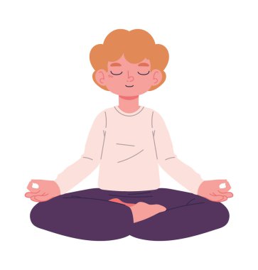 Meditasyon ikonundaki adam izole edilmiş.