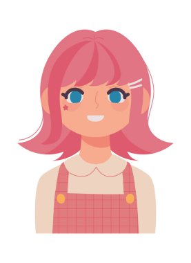 Sevimli kız avatar simge izole