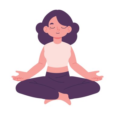 Meditasyon simgesi yapan kadın izole edildi