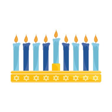 menorah candles hanukkah icon isolated clipart