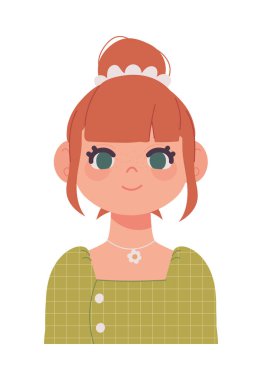 Tatlı kadın avatar simgesi izole