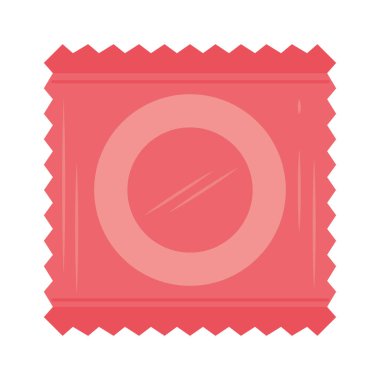 kondom paketi yassı simgesi izole edildi