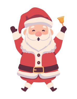 Çan simgesi izole edilmiş Noel Baba