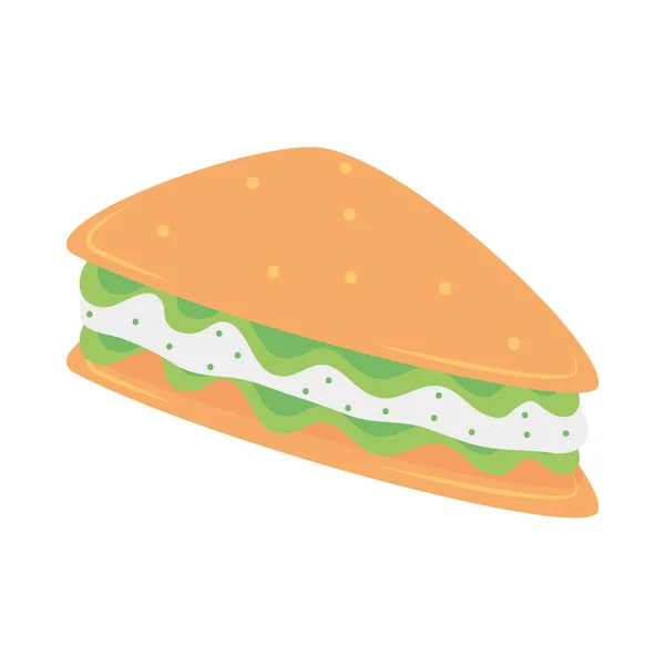 Sandwich Vegetarisch Voedsel Pictogram Geïsoleerd — Stockvector