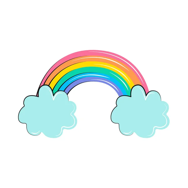 虹の漫画のアイコンは フラット — ストックベクタ
