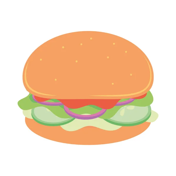 Burger Vegetarian Food Icon Isolated — Stock Vector