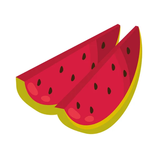 Καρπούζι Φρούτα Τροφίμων Ισομετρική Εικόνα — Διανυσματικό Αρχείο