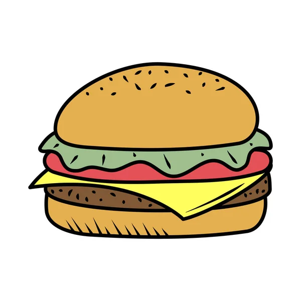 Burger Food Minimalist Icon Isolated — Stock Vector