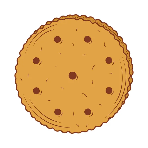 Cookie Desayuno Comida Icono Aislado — Archivo Imágenes Vectoriales