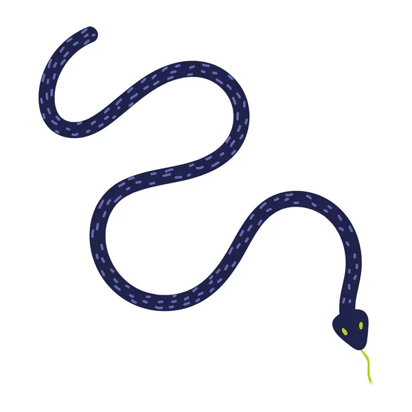 Snake Animal Flat Icon Isolated — Stock Vector