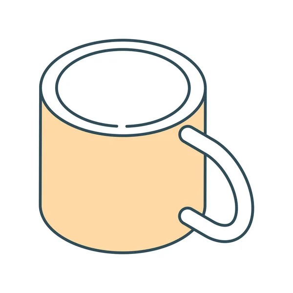 Izometrik Kahve Fincanı Simgesi Izole — Stok Vektör
