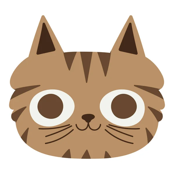 Katt Ansikte Ikon Isolerad Platt — Stock vektor