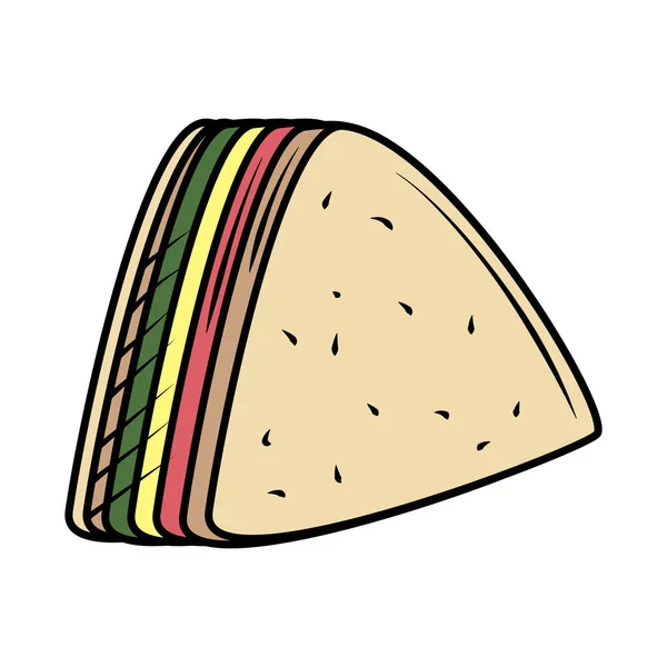 Sandwich Food Minimalistische Ikone Isoliert — Stockvektor