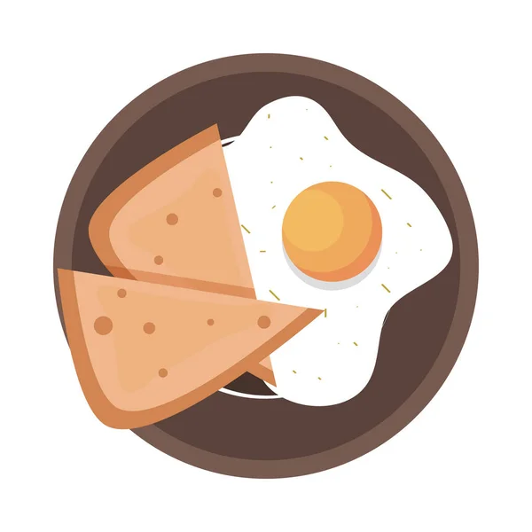 Speiseteller Eier Und Brot Design — Stockvektor