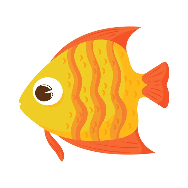 Fisch Cartoon Ikone Isoliertes Design — Stockvektor