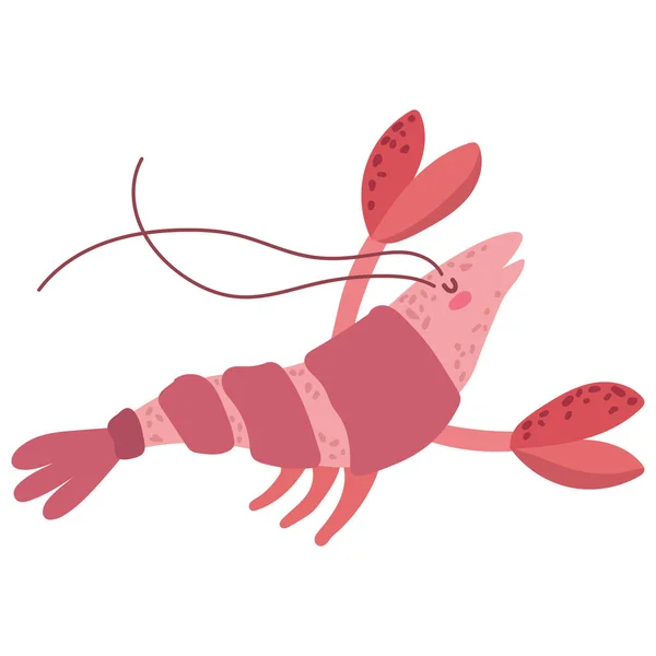 Ikon Kehidupan Laut Lobster Terisolasi - Stok Vektor